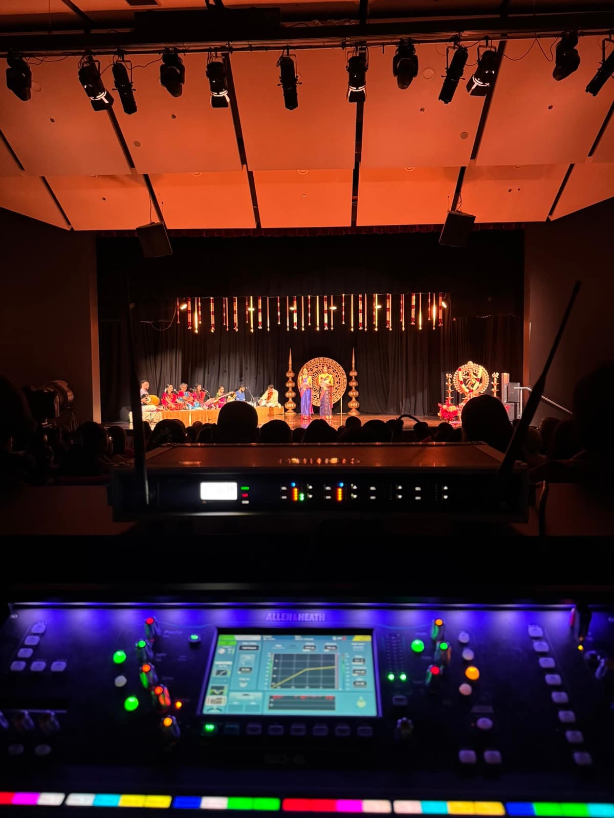 Stage lighting in action
